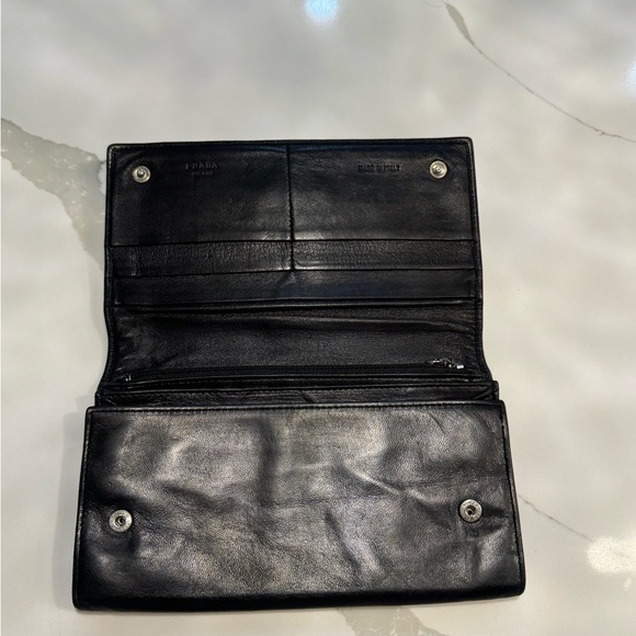 PRADA Vintage Soft Leather Black Snap Long Wallet - Picture 15 of 17